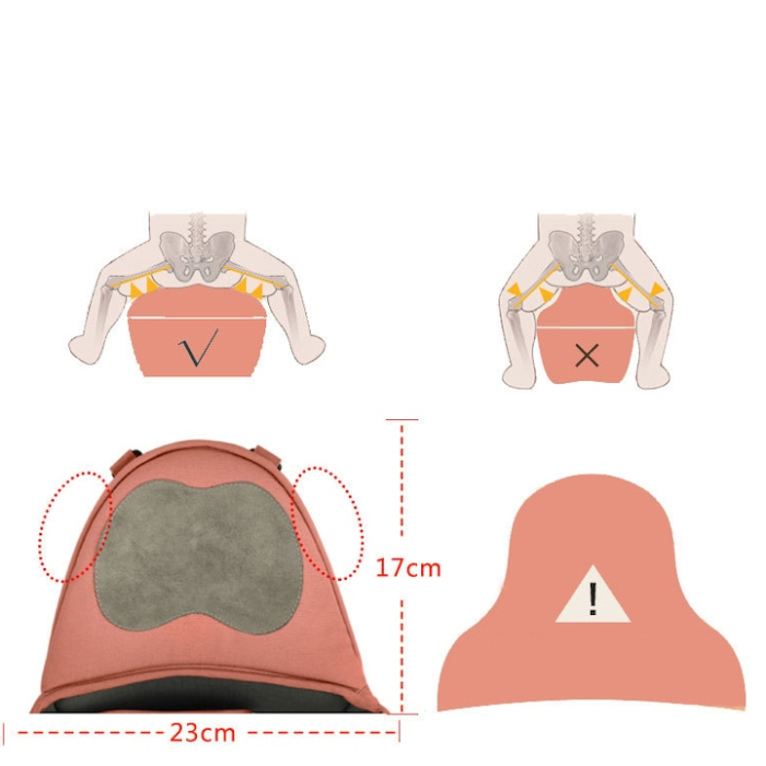 Marsupiu ergonomic Aiebao cu scaunel, Corai [3]