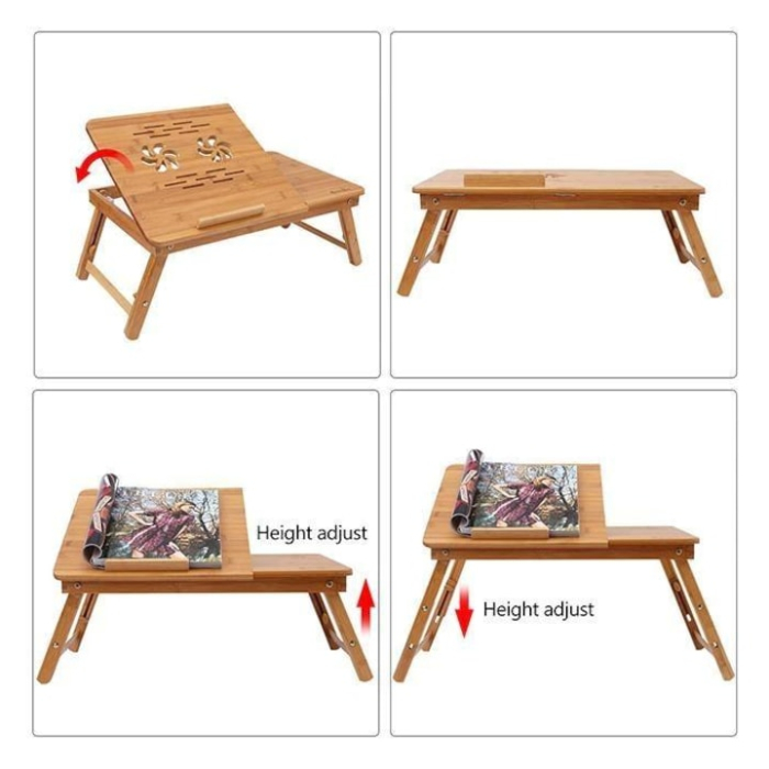 Masa pliabila din Lemn Bambus pentru laptop cu design Ergonomic [2]