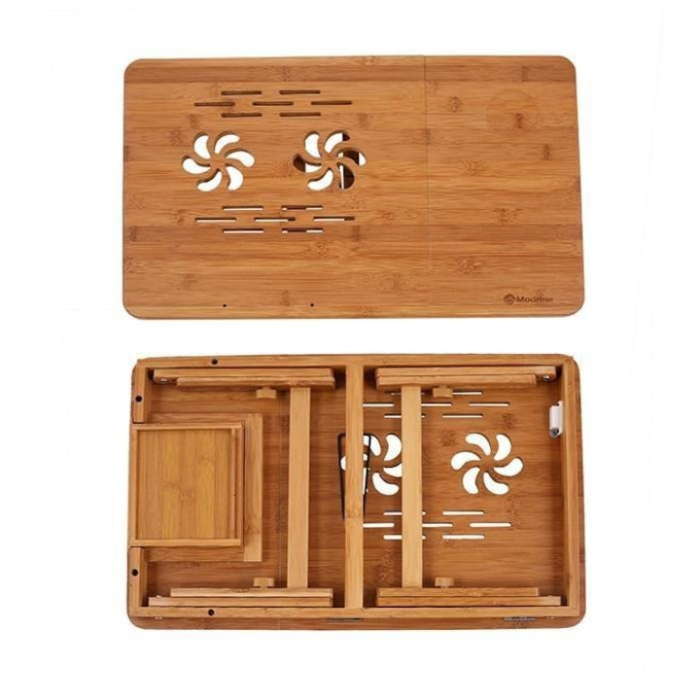 Masa pliabila din Lemn Bambus pentru laptop cu design Ergonomic [6]