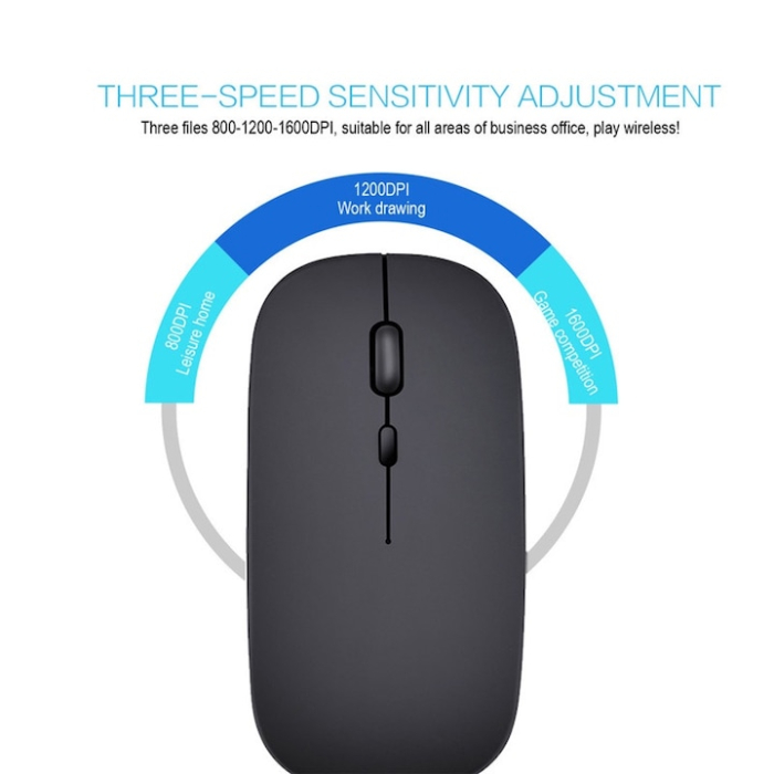 Mouse Bluetooth, 5.2, silentios, negru, dimensiuni mici [3]