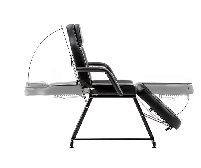 Pat Cosmetic Reglabil Salon Infrumusetare, Pat Masaj Piele Ecologica, Tetiera si Picioare Reglabile, Negru 180x65x64cm ZoePRO COOL [3]