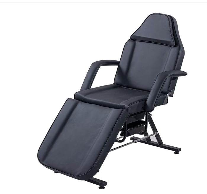 Pat Cosmetic Reglabil Salon Infrumusetare, Pat Masaj Piele Ecologica, Tetiera si Picioare Reglabile, Negru 180x65x64cm ZoePRO COOL [2]