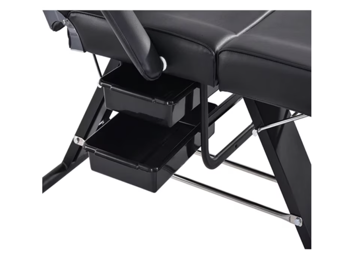 Pat Cosmetic Reglabil Salon Infrumusetare, Pat Masaj Piele Ecologica, Tetiera si Picioare Reglabile, Negru 180x65x64cm ZoePRO COOL [4]