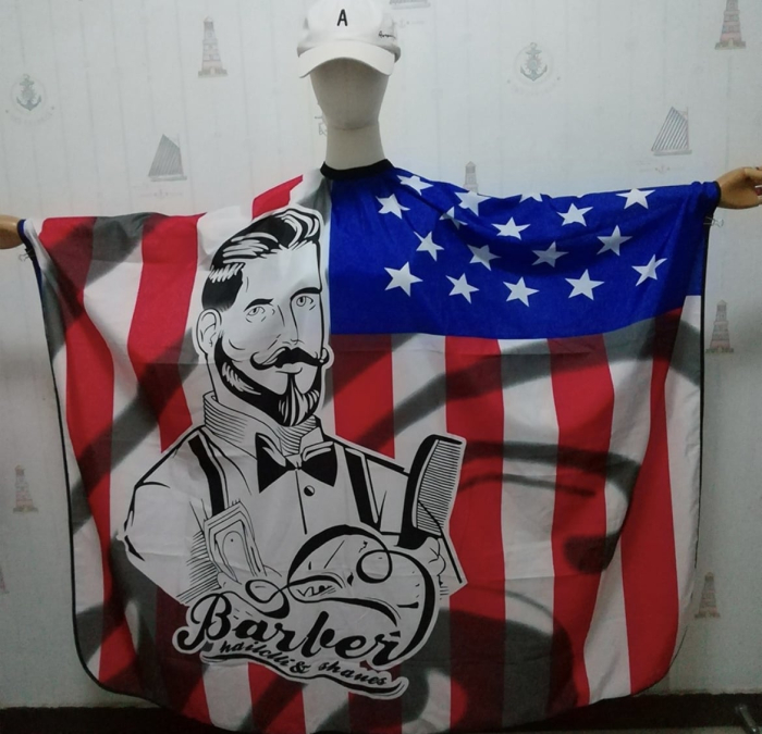 Pelerina de frizerie, Ajustabila, Material pongee Impermeabil, 140x160cm [3]