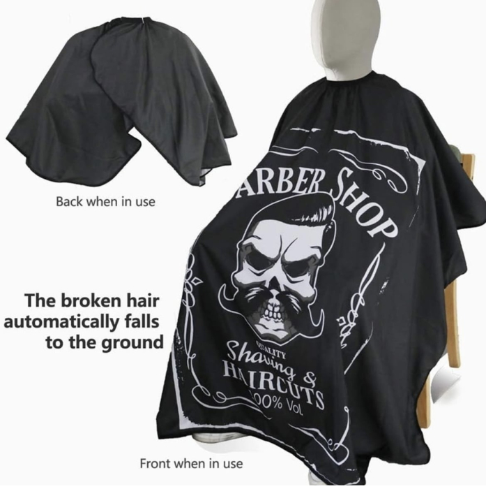 Pelerina de frizerie BGHYHYHI, poliester, alb/negru, 140x160cm, durabila, reutilizabila, pentru tuns si vopsit [3]