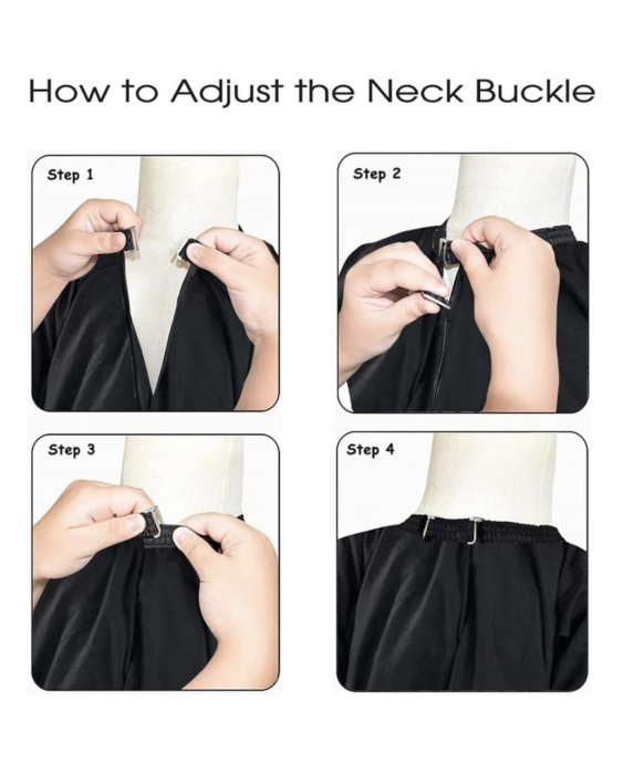 Pelerina de frizerie BGHYHYHI, poliester, alb/negru, 140x160cm, durabila, reutilizabila, pentru tuns si vopsit [6]