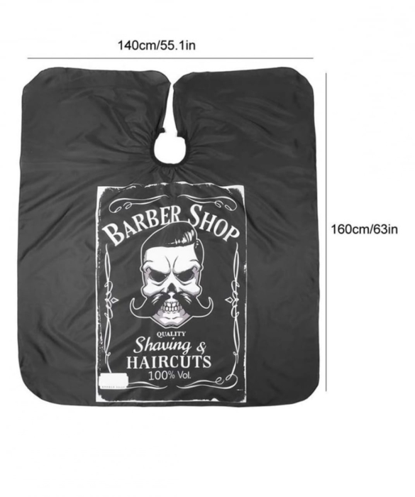 Pelerina de frizerie BGHYHYHI, poliester, alb/negru, 140x160cm, durabila, reutilizabila, pentru tuns si vopsit [5]