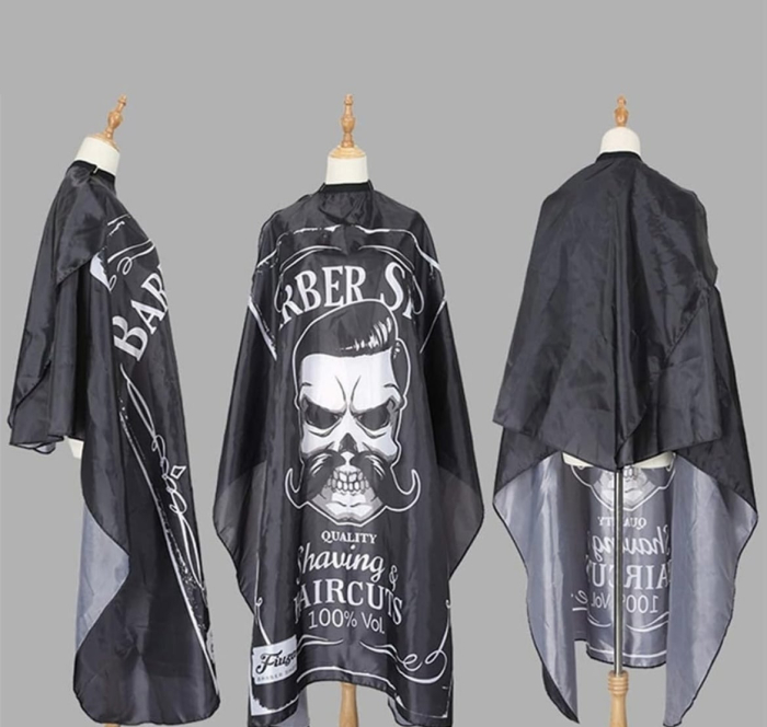 Pelerina de frizerie BGHYHYHI, poliester, alb/negru, 140x160cm, durabila, reutilizabila, pentru tuns si vopsit [2]