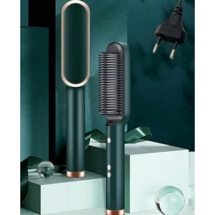 Perie electrica, profesionala, pentru indreptat parul si coafat, verde [2]