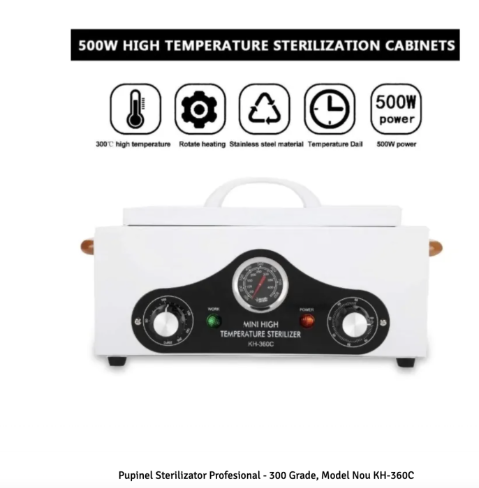 Pupinel CALIBRAT ETALONARE, sterilizator cu aer cald 220 grade CH-360C+100buc pungi [2]