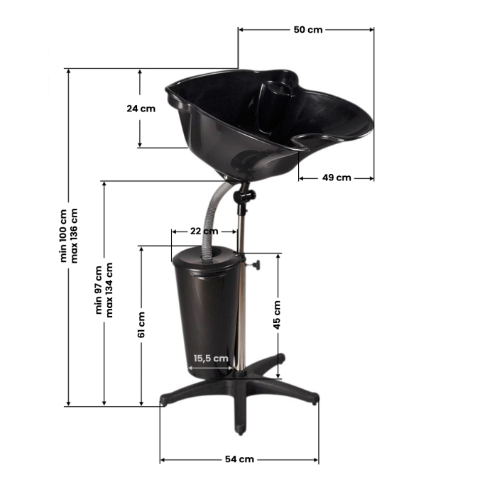 Scafa cu rezervor pentru coafor  Plastic, 10L, Negru [2]