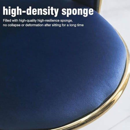 Scaun de bar din catifea cu bază aurie-albastru [3]