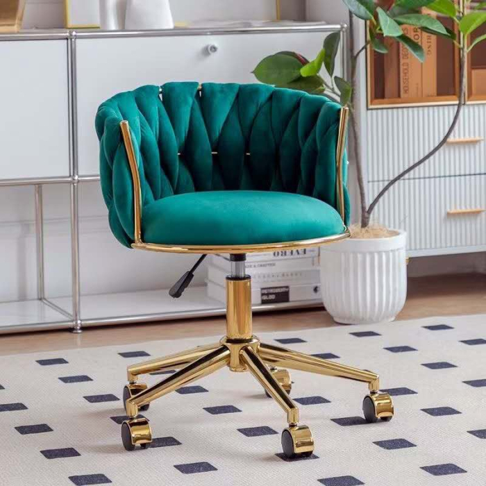 Scaun de birou, salon , Catifea, Baza Aurie Smarald Gold [2]