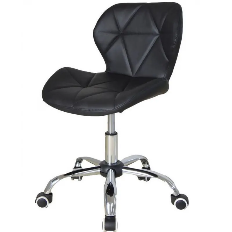 Scaun Frizerie Coafor Reglabil pe Inaltime, Piele Ecologica negru [2]