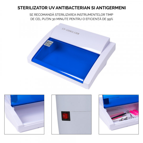 Sterilizator UV mare cu trapa si gratar pentru ustensile manichiura si coafor [6]