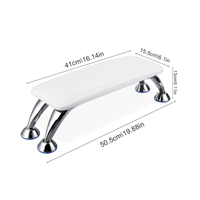 Suport de maini pentru manichiura, 50.5 x 15.5 cm, alb [3]
