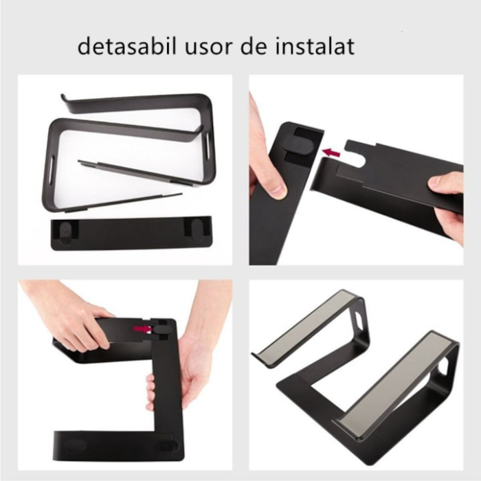 Suport pentru laptop, Aluminiu, 15.6'', 5 kg, Negru [3]