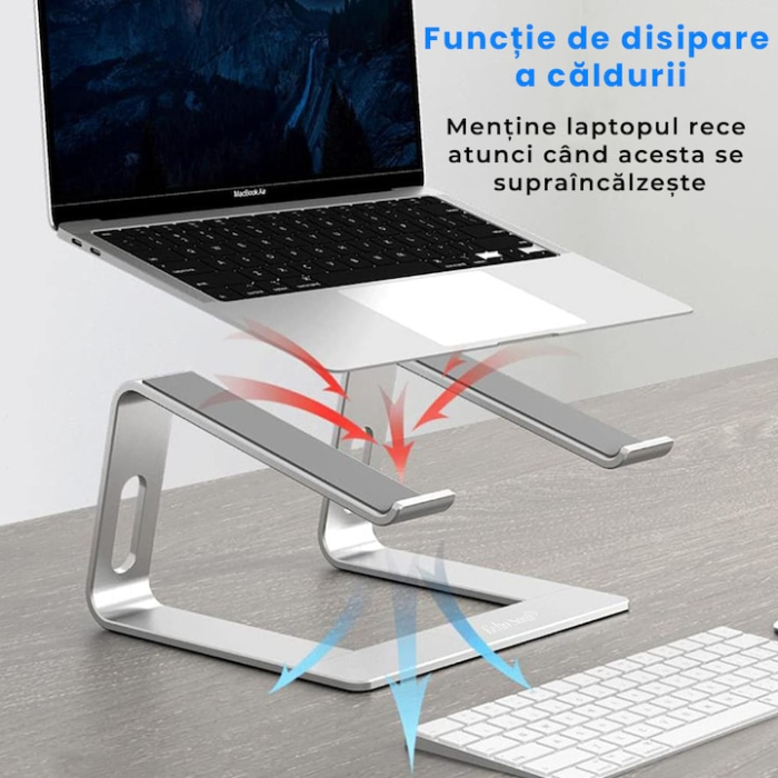Suport pentru laptop, ergonomic, portabil, detasabil, compatibil cu laptopuri de la 10-15.6 inch, fabricat din aluminiu [3]