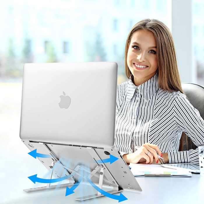 Suport reglabil pentru laptop, Macbook, iPad sau tableta, awwaline®, 7 "-15,6", Aluminiu, Argintiu [7]