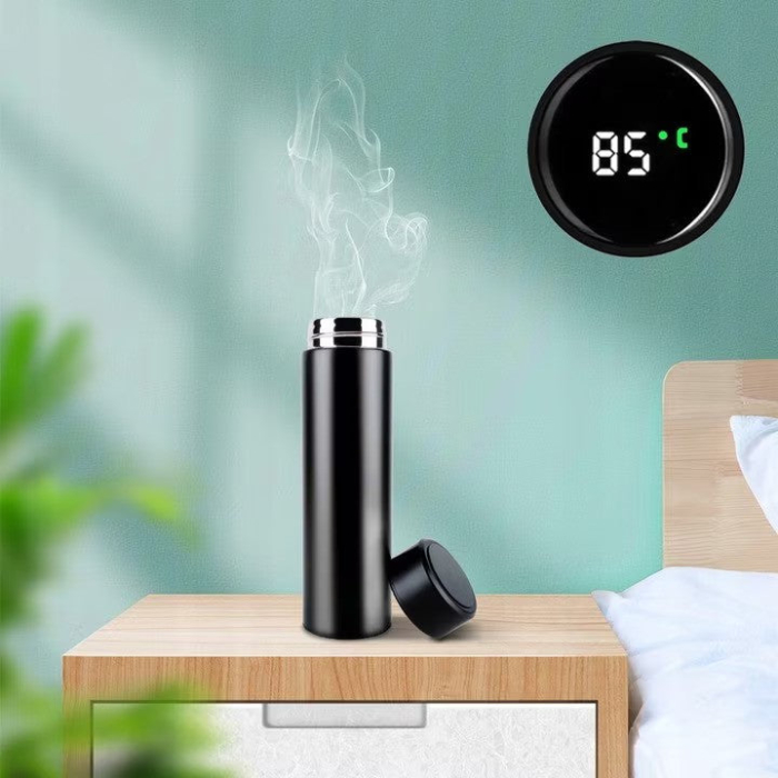 Termos smart cu afisaj led, indicator temperatura, 500 ml, negru, otel inoxidabil [2]