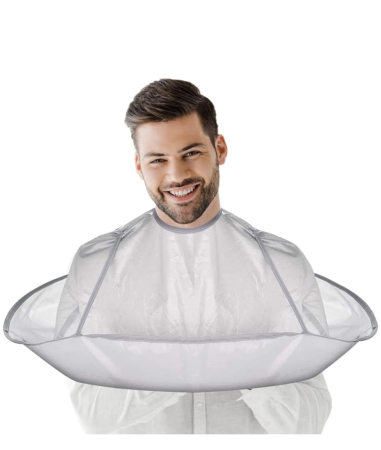 Accesorii Frizerie - Pelerina de tuns, 60cm, gri argintiu, design umbrela, pentru barbati, 1 bucata