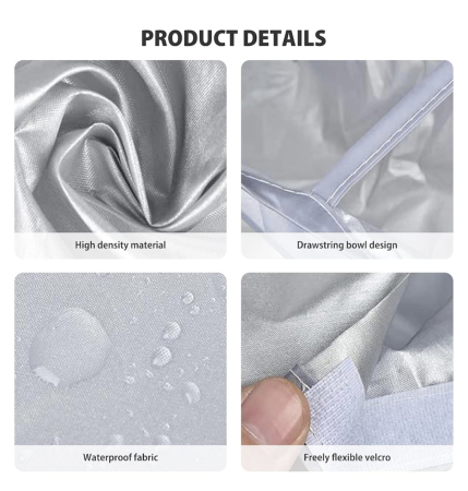 Pelerina de tuns, 60cm, gri argintiu, design umbrela, pentru barbati, 1 bucata [4]