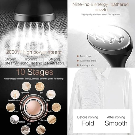 Aparat de calcat profesional Garment Steamer DSP, Vertical, Putere 2000 W, 4 Trepte de putere, Talpa metalica, Capacitate bazin 2.5 L, Dubla protectie la supraincalzire [4]