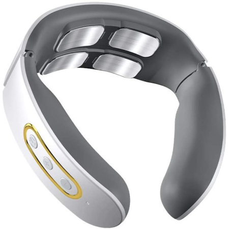 Aparat Masaj - Aparat de Masaj Cervical cu Impuls Electromagnetic pentru durerile de gat si spate , 4 Electrozi, 6 tipuri de masaj, 9 nivele de intensitate