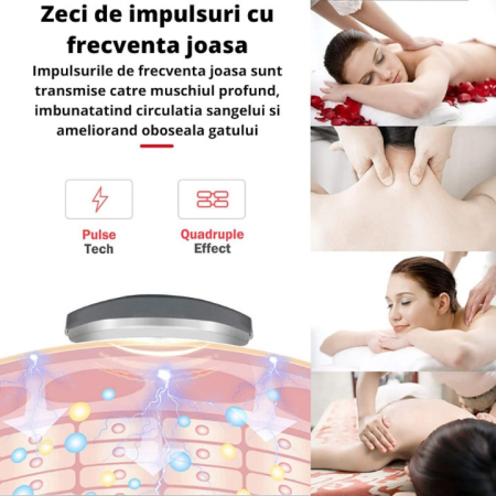 Aparat de Masaj Cervical cu Impuls Electromagnetic pentru durerile de gat si spate , 4 Electrozi, 6 tipuri de masaj, 9 nivele de intensitate [2]