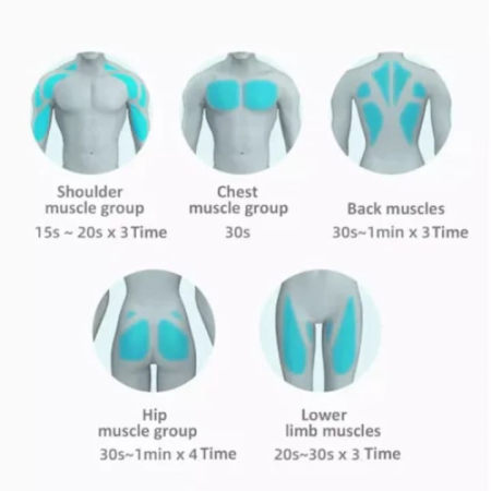 Aparat masaj intens pentru dureri musculare reumatice , anticelulitic, facial gun, 4 capete, 6 trepte de intensitate, negru [4]