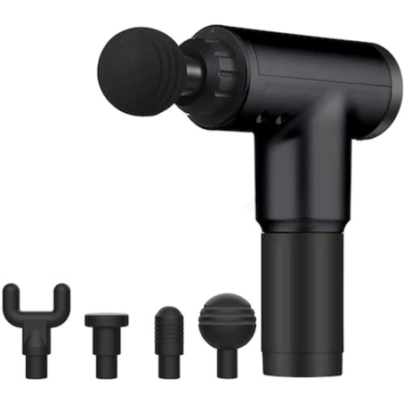Aparat Masaj - Aparat masaj intens pentru dureri musculare reumatice , anticelulitic, facial gun, 4 capete, 6 trepte de intensitate, negru