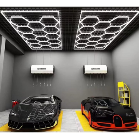Aplica - Aplica LED Hexagon HoneyComb, 14 Hexagoane, garaj atelier barbershop 4840x2430cm, 672W, 70000 lumeni