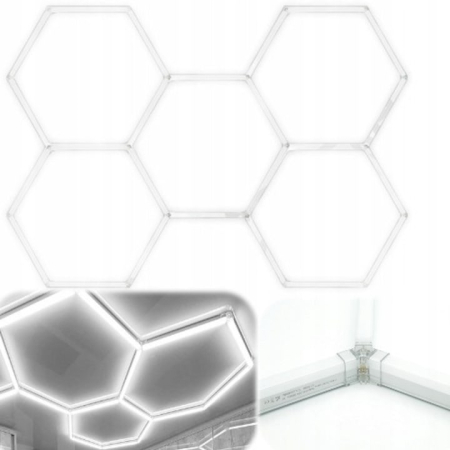 Aplica - Aplica LED Hexagon HoneyComb, 5 Hexagoane Tavan/Perete ZoePRO COOL 2.34x1.66m