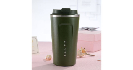 Cana termos cafea, portabila, Interior din inox, Capacitate 510 ml, Cafea sau alte bauturi, Verde [2]