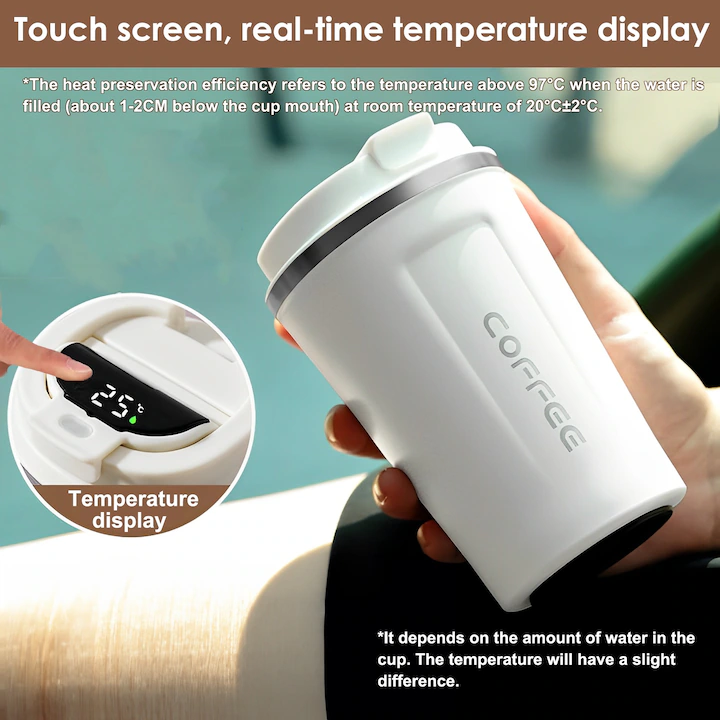 Cana termos cu capac, pentru cafea sau alte bauturi, Capacitate 510 ml, Interior din Inox [4]