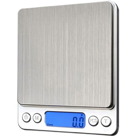 Cantar digital, Display LCD, 2x AAA, Otel/Plastic, Precizie 0.01 g, 12.7x10.6x1.9 cm, Argintiu [2]