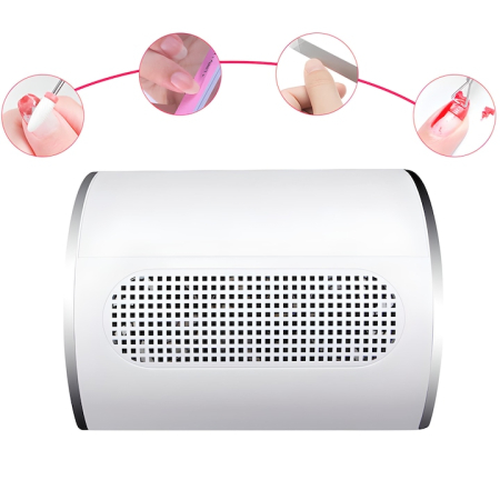 Colector, aspirator praf unghii profesional cu 3 ventilatoare, 40W, Alb [2]