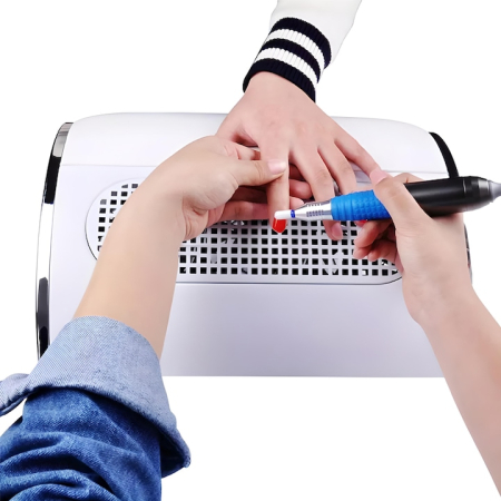 Colector, aspirator praf unghii profesional cu 3 ventilatoare, 40W, Alb [4]