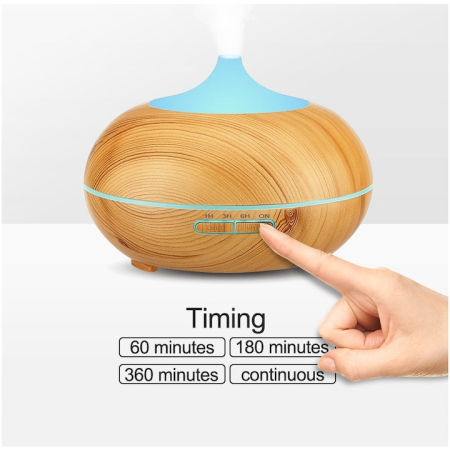 Difuzor aromaterapie cu ultrasunete si lumina LED 7 culori, 550 ml, lemn deschis [4]