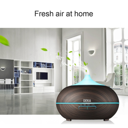 Difuzor Aromaterapie/Umidificator cu ultrasunete, DEKA AD-02 cu Telecomanda, LED 7 culori, silentios, 550 ml, autonomie 18 ore, temporizator, Stejar inchis [4]