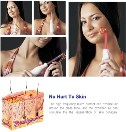 Electroderm Portabil Cosmetica cu 4 Capete Lumina Mov (Anti-Acnee) - [2]