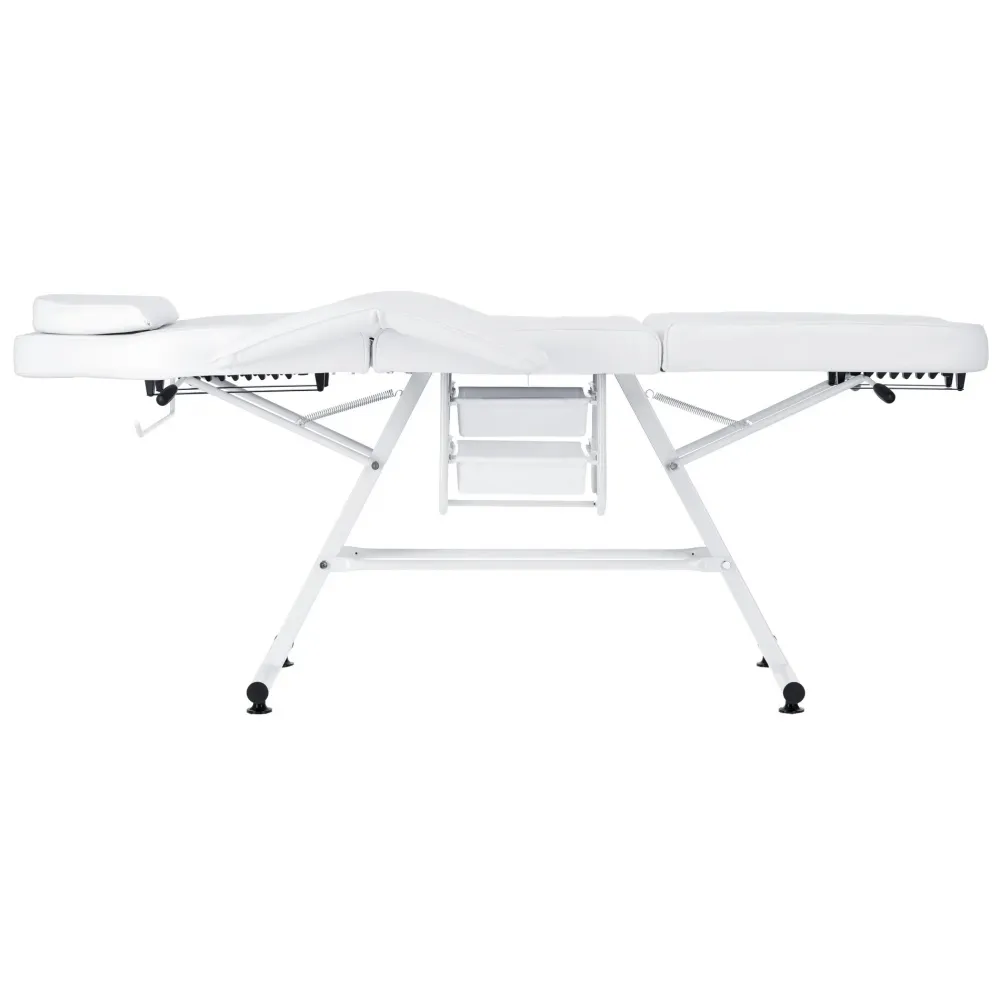 Fotoliu-Pat cosmetic cu sertare - extensii gene, tatuaje, epilare 183 x 72 cm Alb [1]