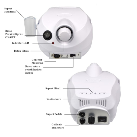 Freza unghii profesionala, pila electrica 35000 rpm, pentru manichiura gel, acryl, oja semipermanenta, buz [8]