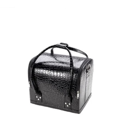 Geanta cosmetice cu organizator, aspect piele crocodil, Beauty Case [3]