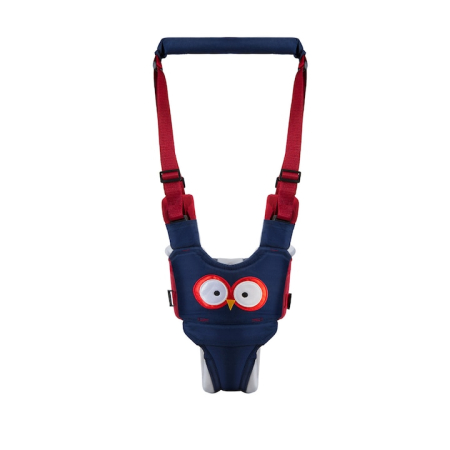 Ham bebe cu suport tip chilot detasabil, Darklove, premergator, asistare mers, Ergonomic si sigur, 7-24 luni, Unisex, Bumbac, bufnita albasru cu rosu [1]