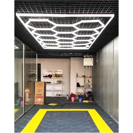 Hexagoane LED, Honeycomb, 512w, 2, 40m x 4, 80m, Alb Rece 6500K, Alimentare 220V, Garaj, Atelier, Salon, Frizerie, Magazin, Service [3]