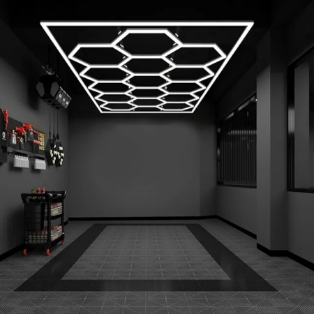 Hexagoane LED, Honeycomb, 512w, 2, 40m x 4, 80m, Alb Rece 6500K, Alimentare 220V, Garaj, Atelier, Salon, Frizerie, Magazin, Service [1]