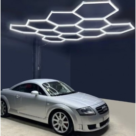 Iluminat LED Hexagon HoneyComb, 11 Hexagoane, garaj atelier barbershop 310x230cm, 368W [3]