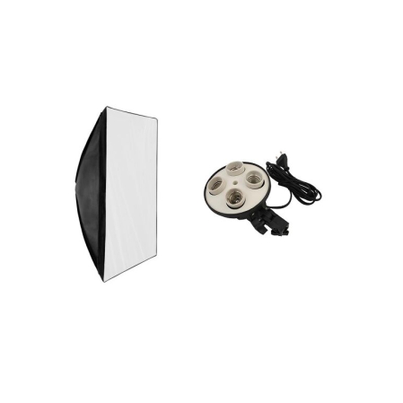 Ring Light - Kit suport pentru 4 becuri cu fasung E27 + softbox 40X60cm