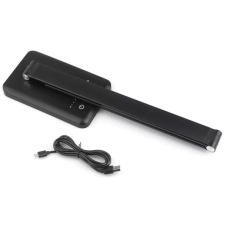 Lampa birou cu LED, incarcare wireless telefon Andoid si IOS, touch control, reglare intensitate lumina rece/calda, timing inchidere, negru [5]